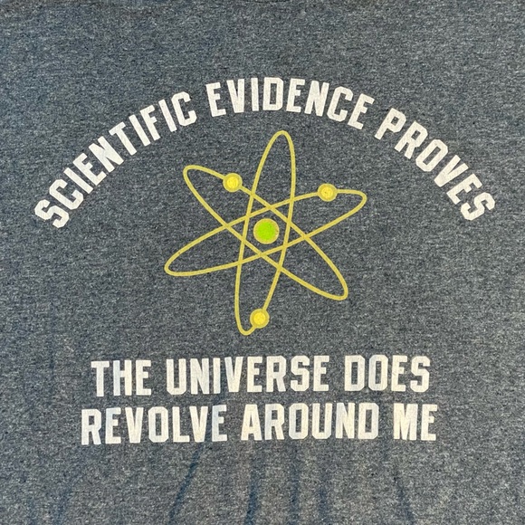 Hybrid Atomic Scientific Egocentric Universe T-Shirt Medium - Picture 2 of 3